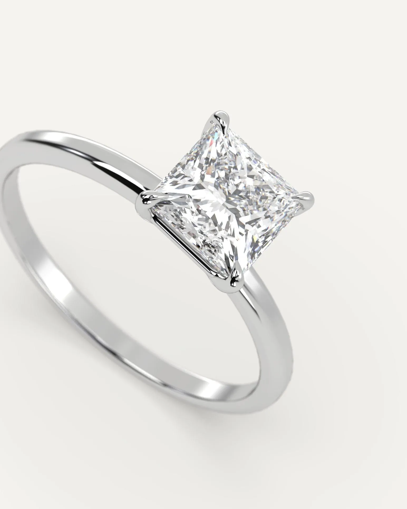 1 carat Princess Cut Diamond Ring