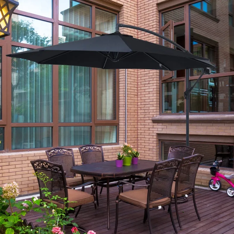 10' Hanging Outdoor Patio Umbrella - Black