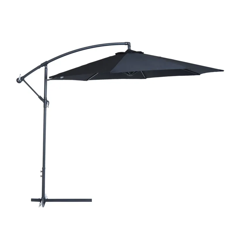 10' Hanging Outdoor Patio Umbrella - Black