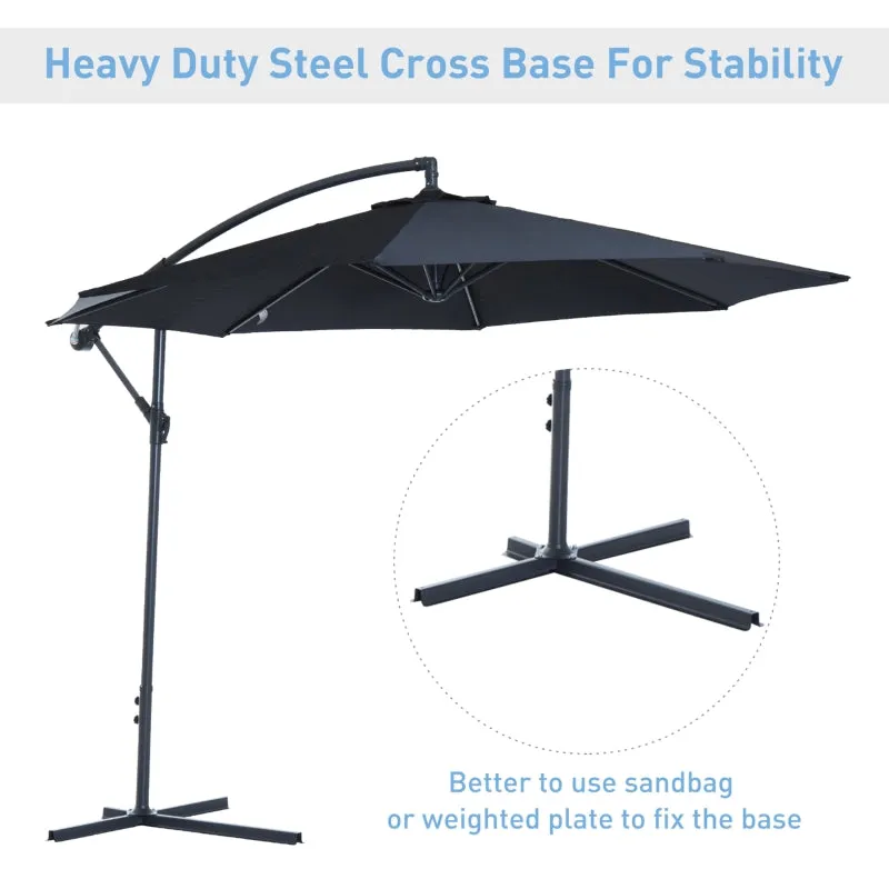 10' Hanging Outdoor Patio Umbrella - Black