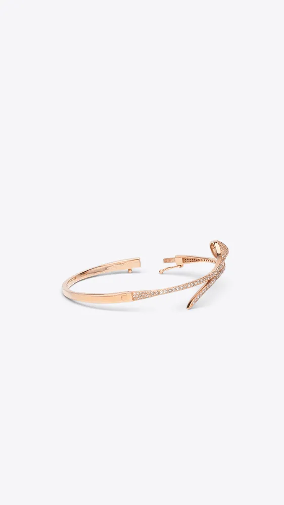 14k Rose Gold and Diamond Snake Bracelet