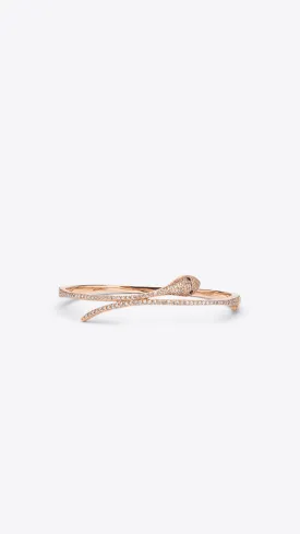 14k Rose Gold and Diamond Snake Bracelet