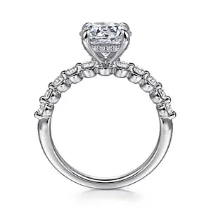 14K White Gold Round Diamond Engagement Ring-Kim