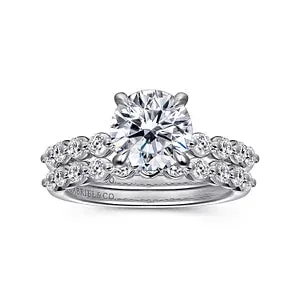 14K White Gold Round Diamond Engagement Ring-Kim