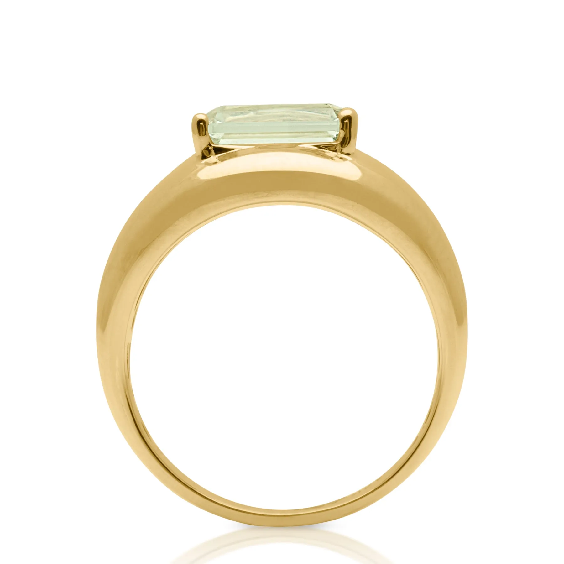 14KT Yellow Gold Green Amethyst Margarita Aperitif Ring