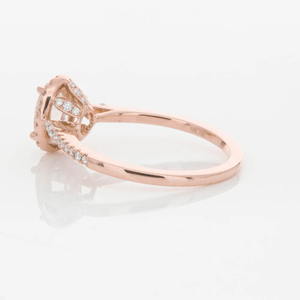 18ct Rose Gold .76ct Morganite & Diamond Mini Sierra Ring