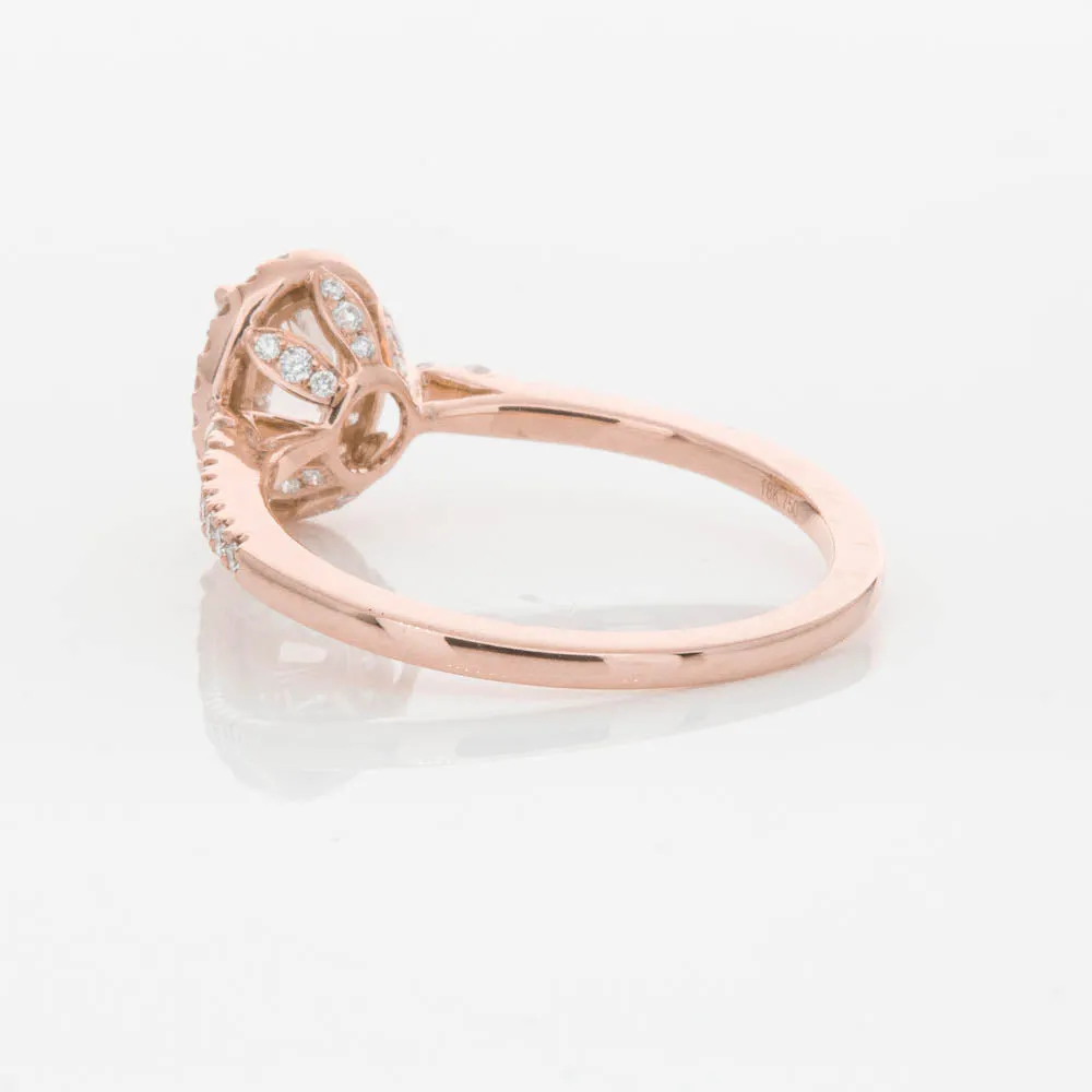 18ct Rose Gold .76ct Morganite & Diamond Mini Sierra Ring