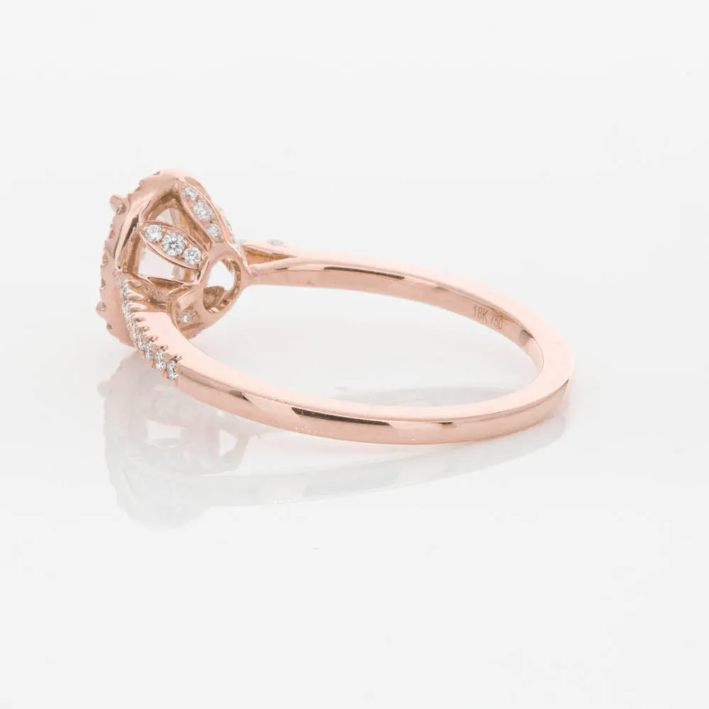 18ct Rose Gold .76ct Morganite & Diamond Mini Sierra Ring