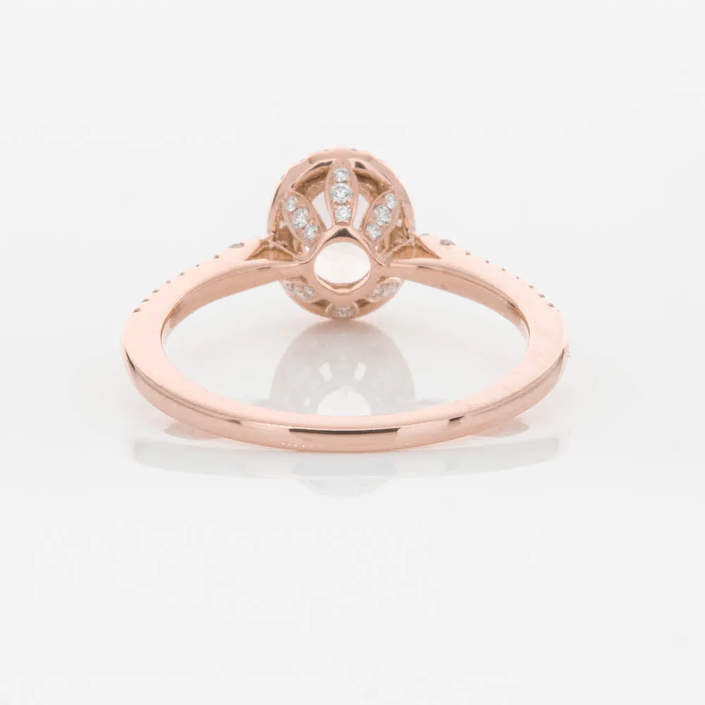 18ct Rose Gold .76ct Morganite & Diamond Mini Sierra Ring