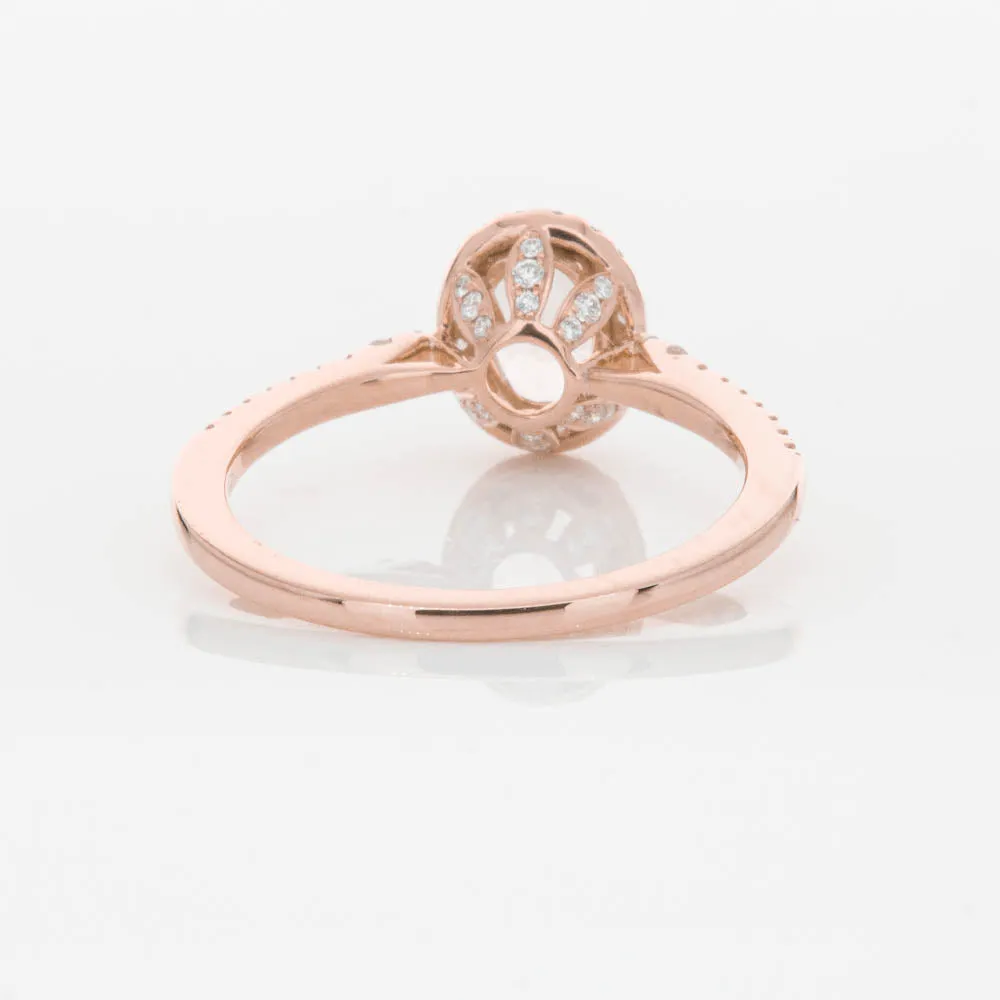 18ct Rose Gold .76ct Morganite & Diamond Mini Sierra Ring