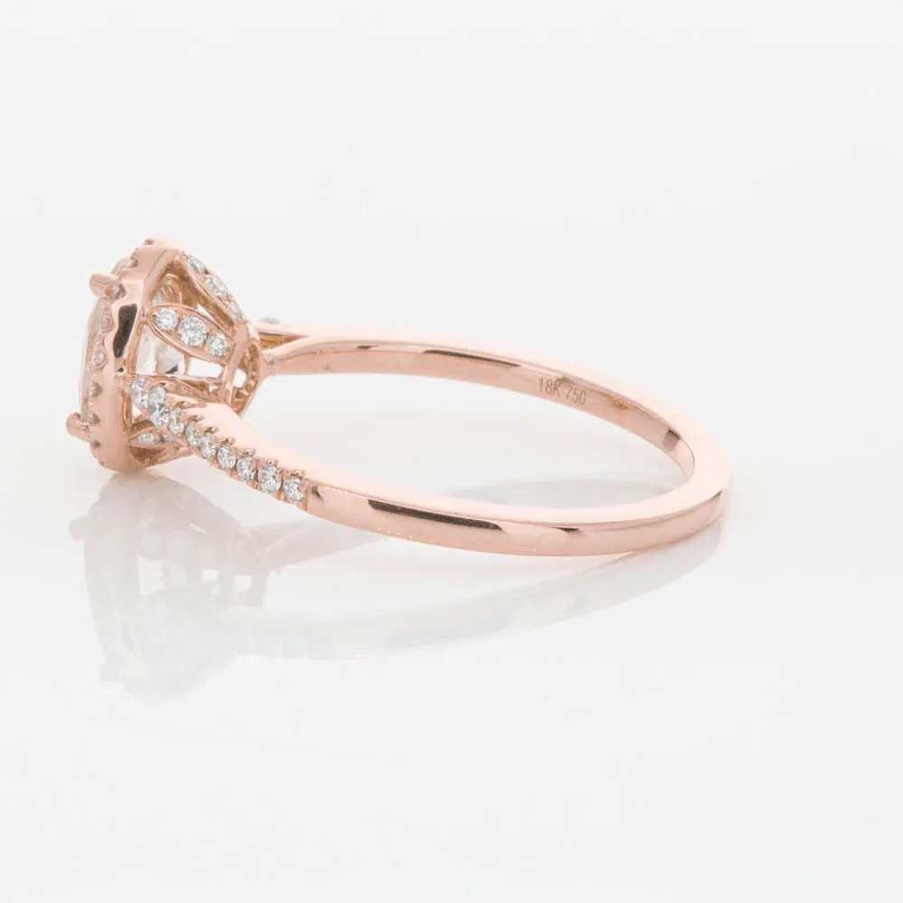 18ct Rose Gold .76ct Morganite & Diamond Mini Sierra Ring