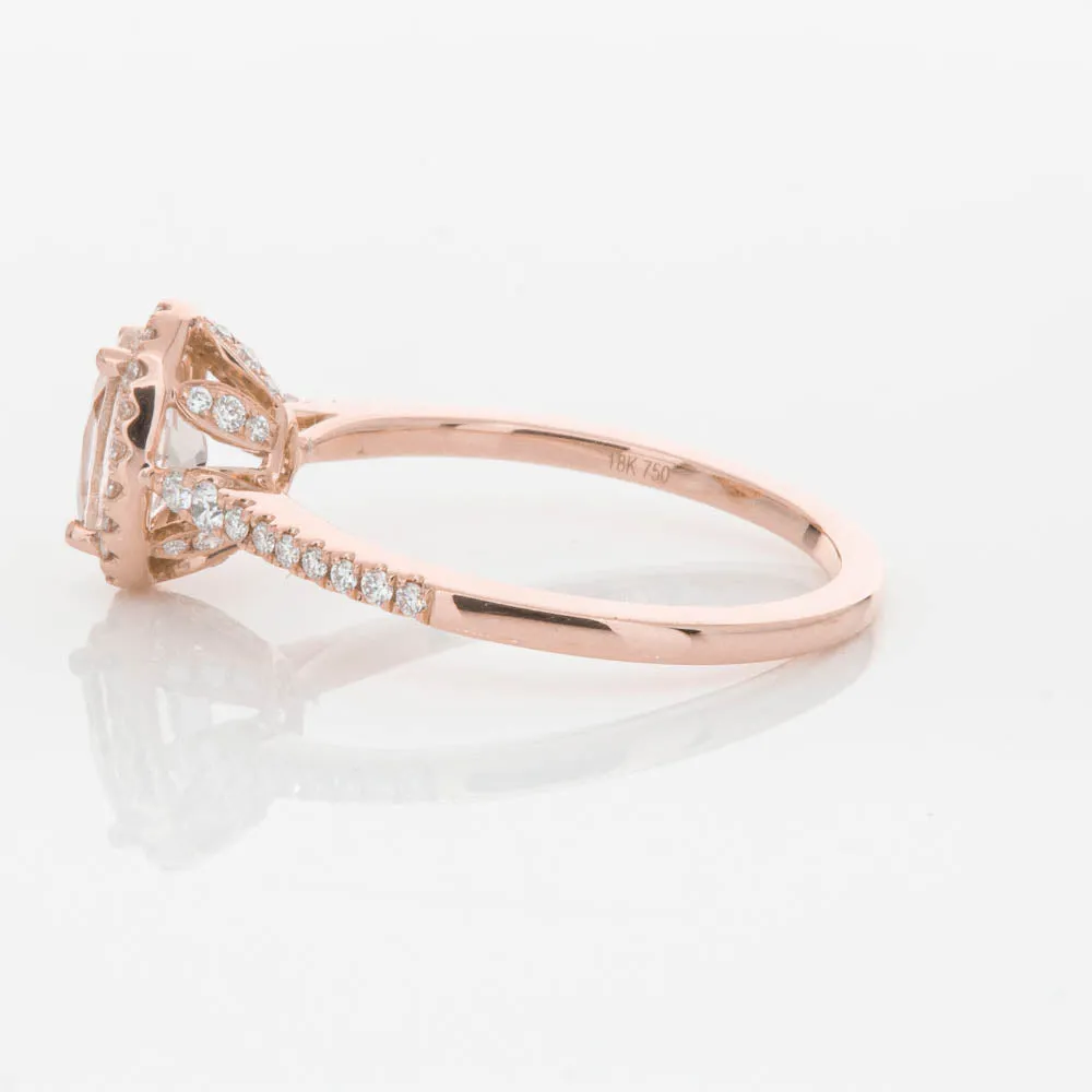 18ct Rose Gold .76ct Morganite & Diamond Mini Sierra Ring