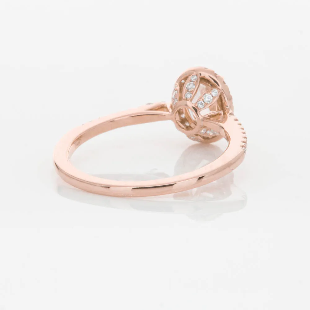 18ct Rose Gold .76ct Morganite & Diamond Mini Sierra Ring