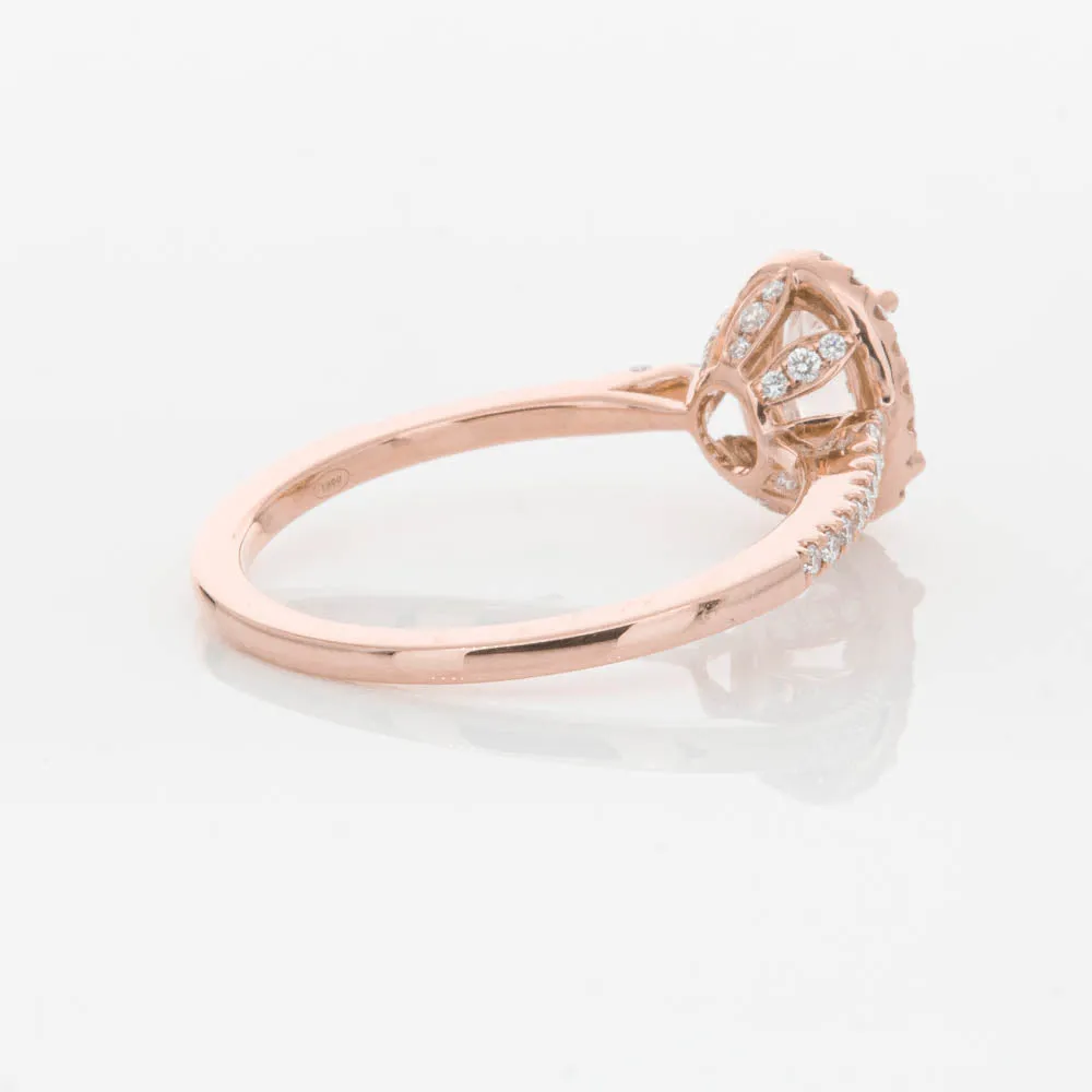 18ct Rose Gold .76ct Morganite & Diamond Mini Sierra Ring