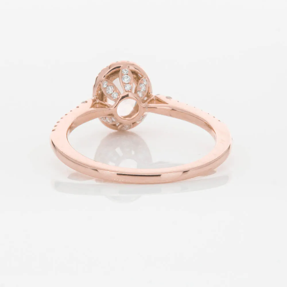 18ct Rose Gold .76ct Morganite & Diamond Mini Sierra Ring