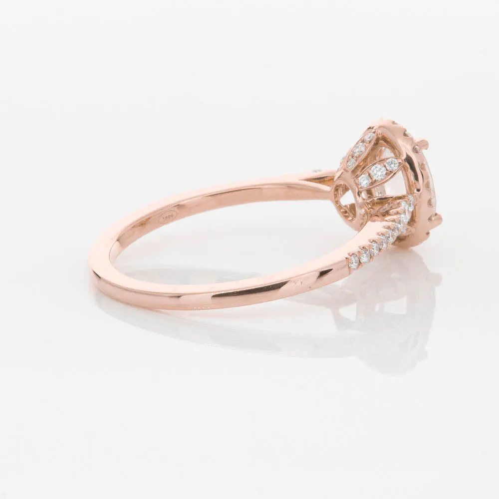 18ct Rose Gold .76ct Morganite & Diamond Mini Sierra Ring