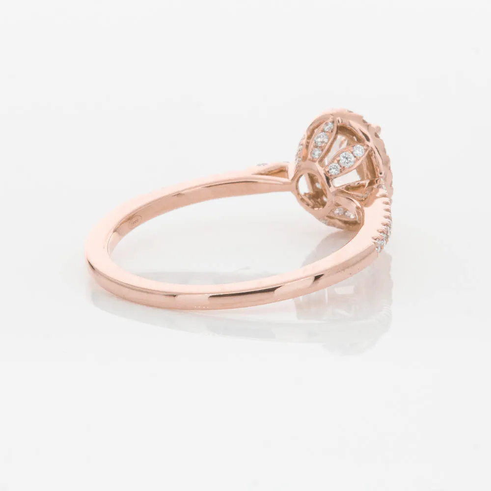 18ct Rose Gold .76ct Morganite & Diamond Mini Sierra Ring