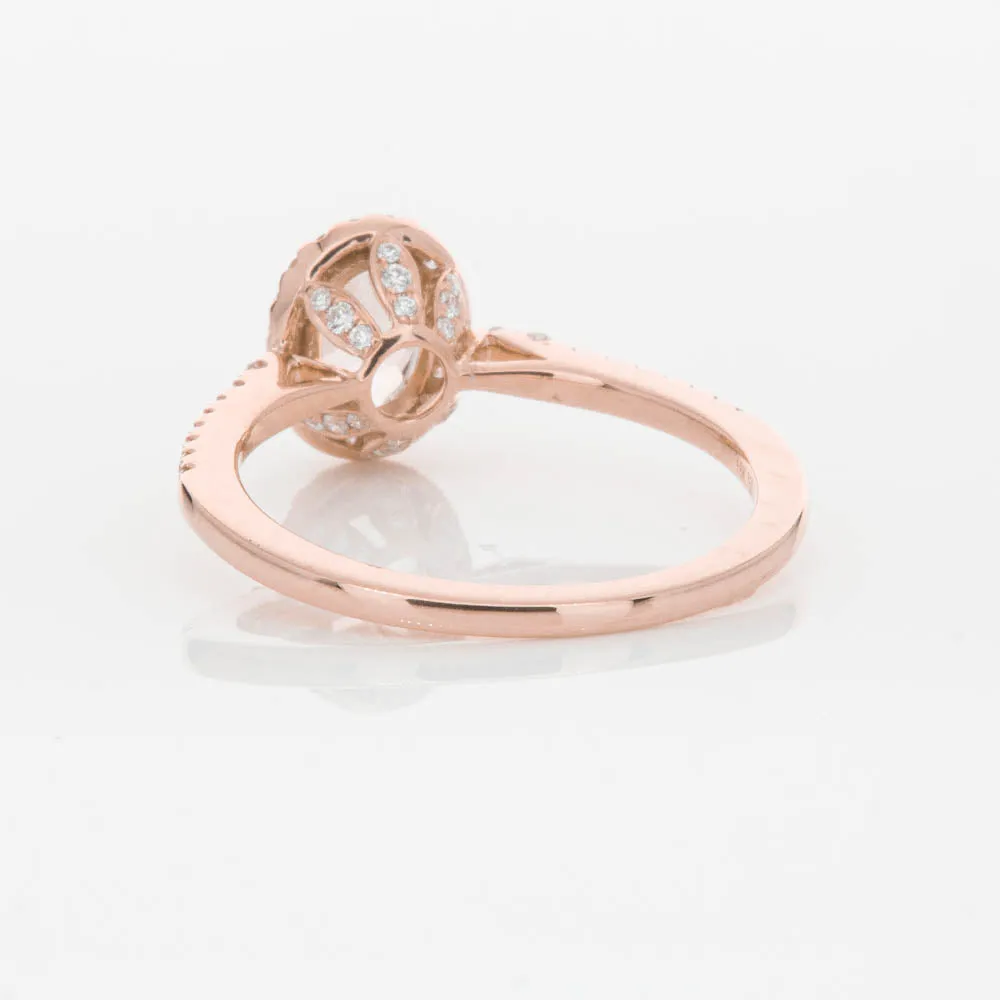 18ct Rose Gold .76ct Morganite & Diamond Mini Sierra Ring