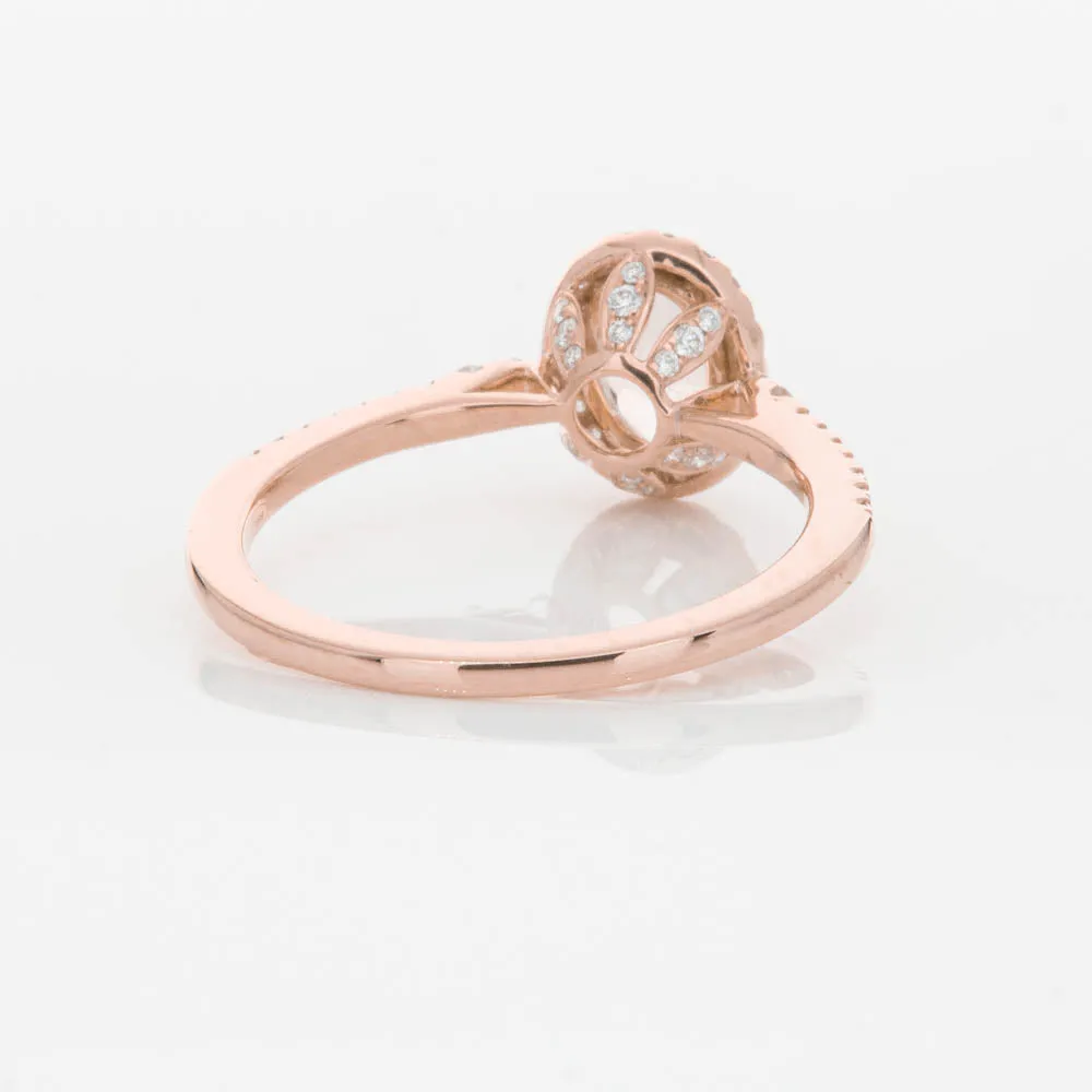 18ct Rose Gold .76ct Morganite & Diamond Mini Sierra Ring