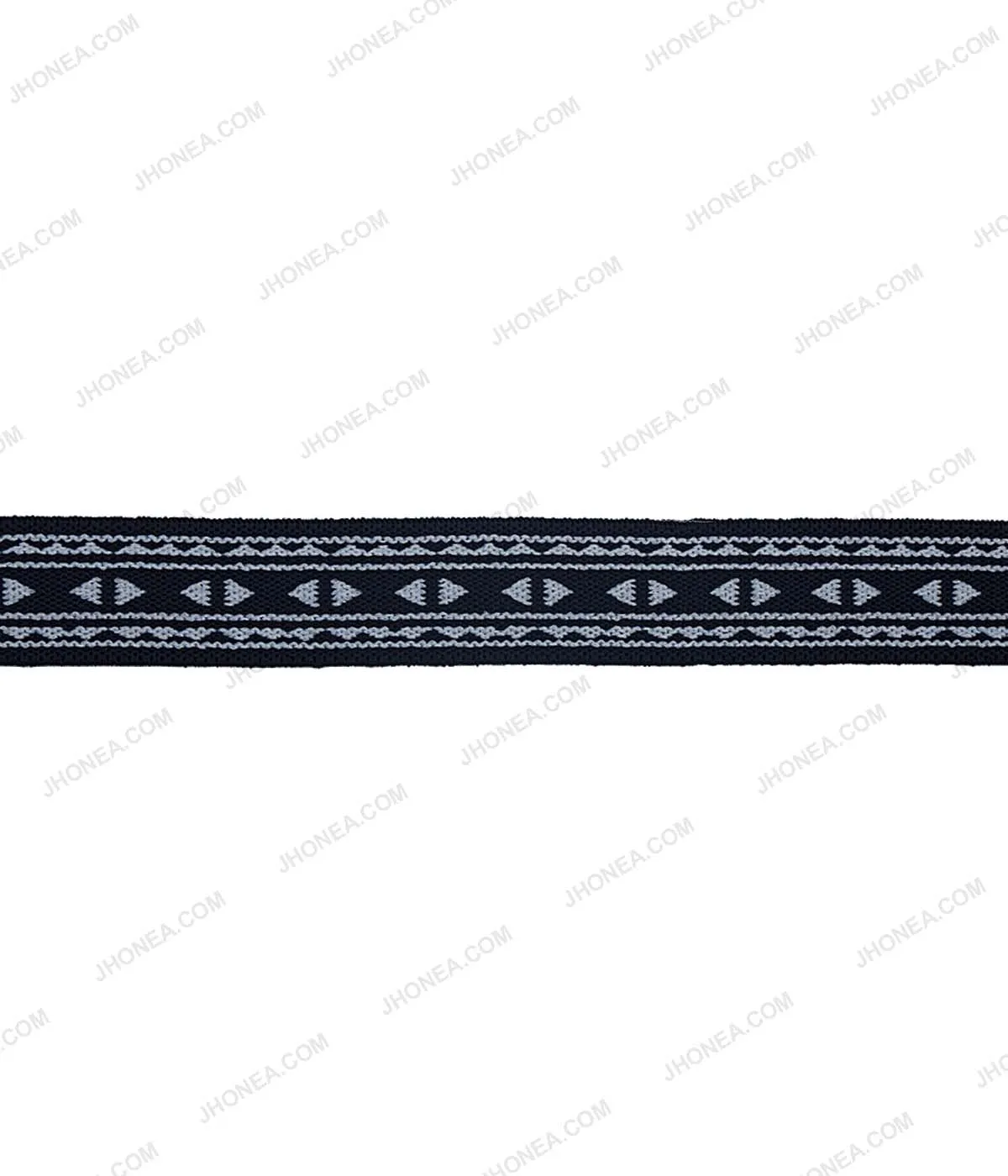 2cm/20mm Navy Blue with White Boho Style Woven Elastic