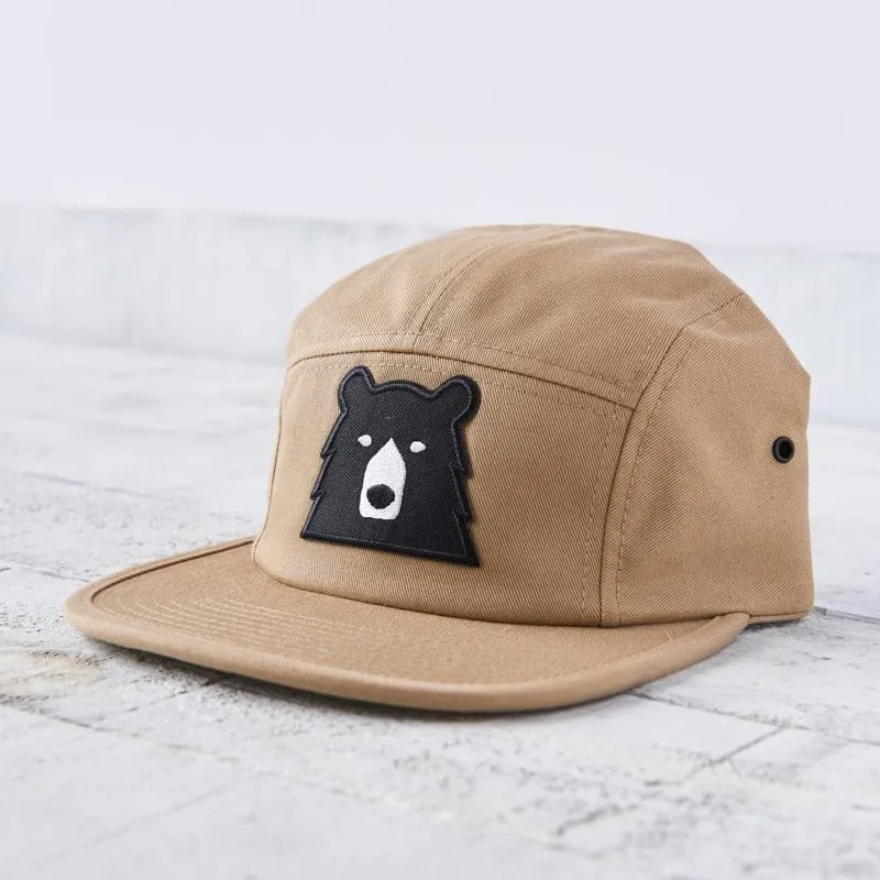 5 Panel Cap (Khaki   Black Bear)