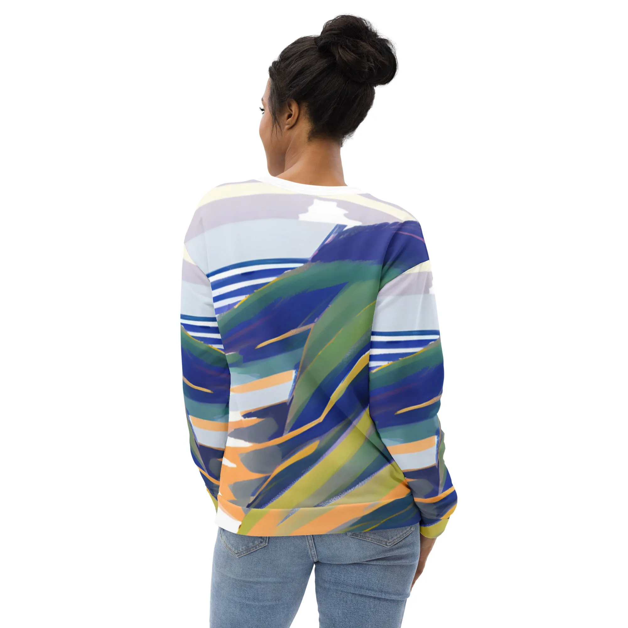 Abstract Stormy Sea Unisex Sweatshirt - Dive into Style and Comfort