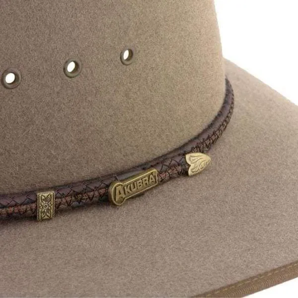 Akubra - Cattleman - Pure Fur Felt - Wide Brim Fedora - Bran