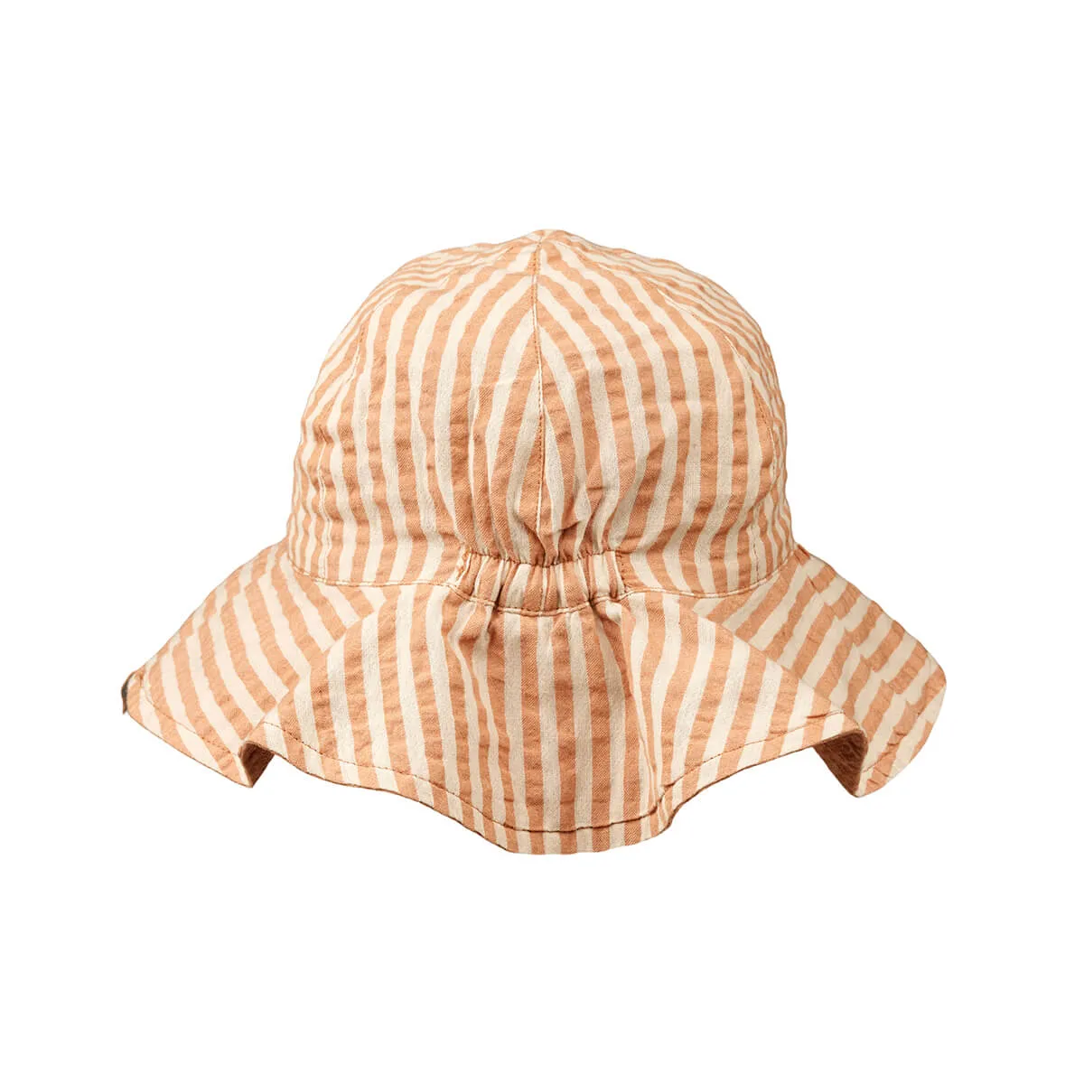 Amelia Reversible Seersucker Baby Sun Hat in Tuscany Rose / Sandy Stripe by Liewood - Last Ones In Stock - 6-12 Months