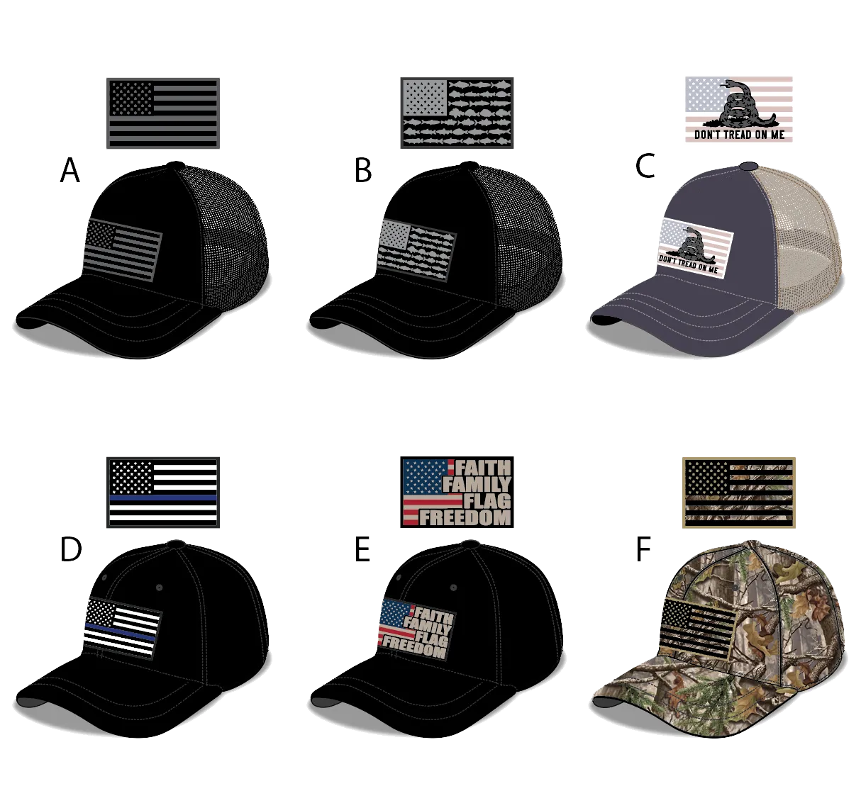 American Flag Trucker Hat - 6 Pieces Per Retail Ready Display 23505