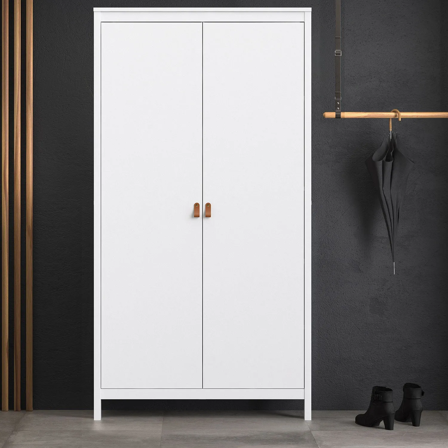 Barcelona White 2 Doors Wardrobe