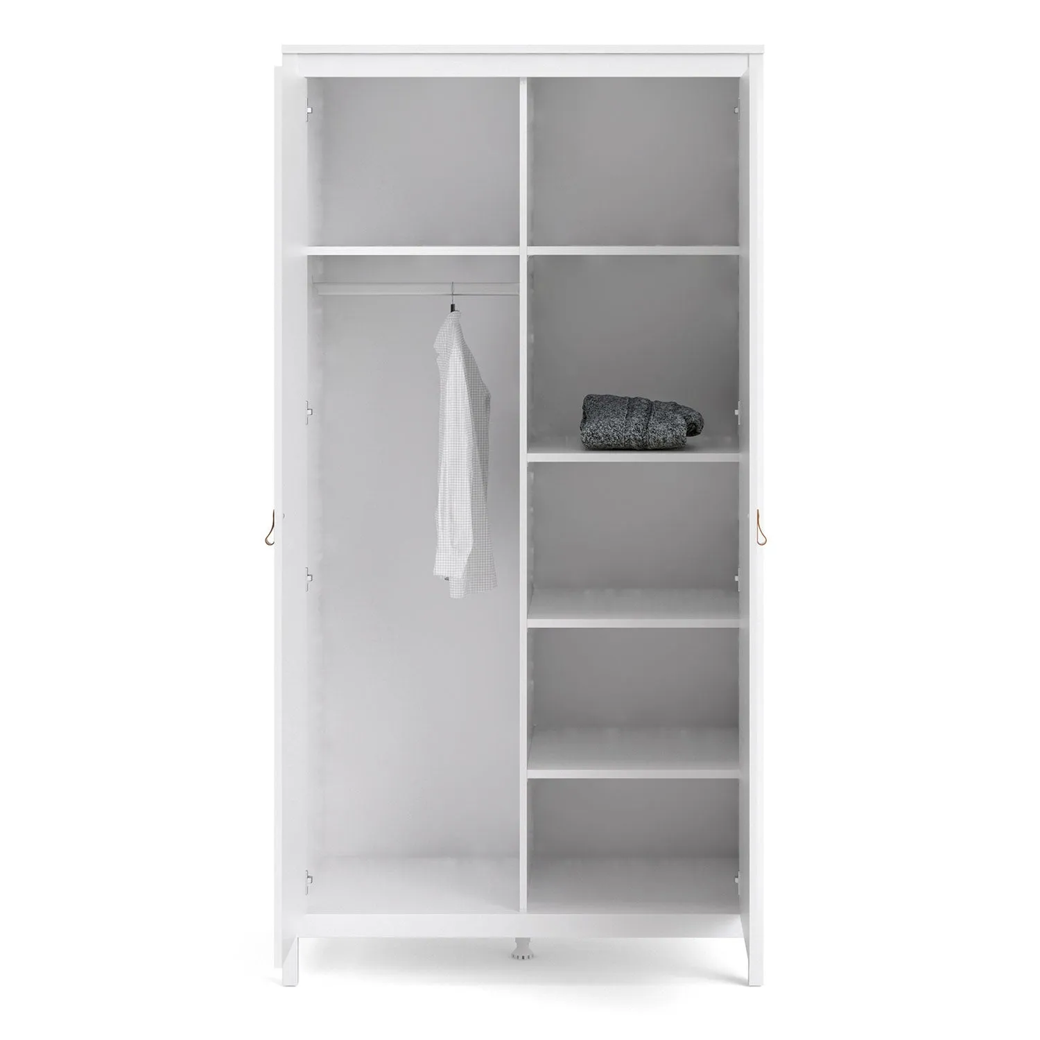 Barcelona White 2 Doors Wardrobe