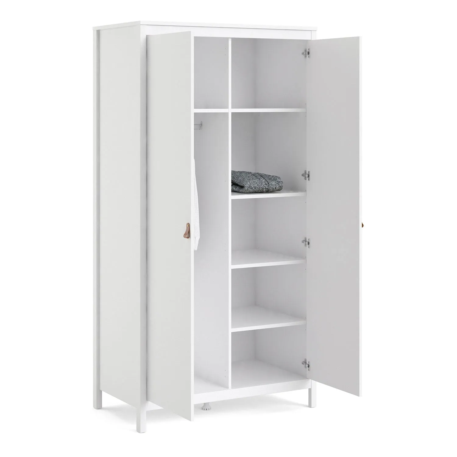 Barcelona White 2 Doors Wardrobe