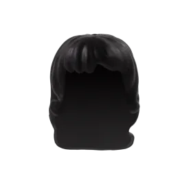 Black Long Hair with Fringe and Curls - LEGO Minifigure Hair