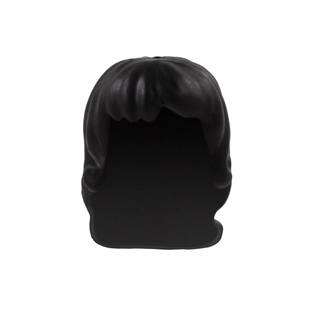 Black Long Hair with Fringe and Curls - LEGO Minifigure Hair