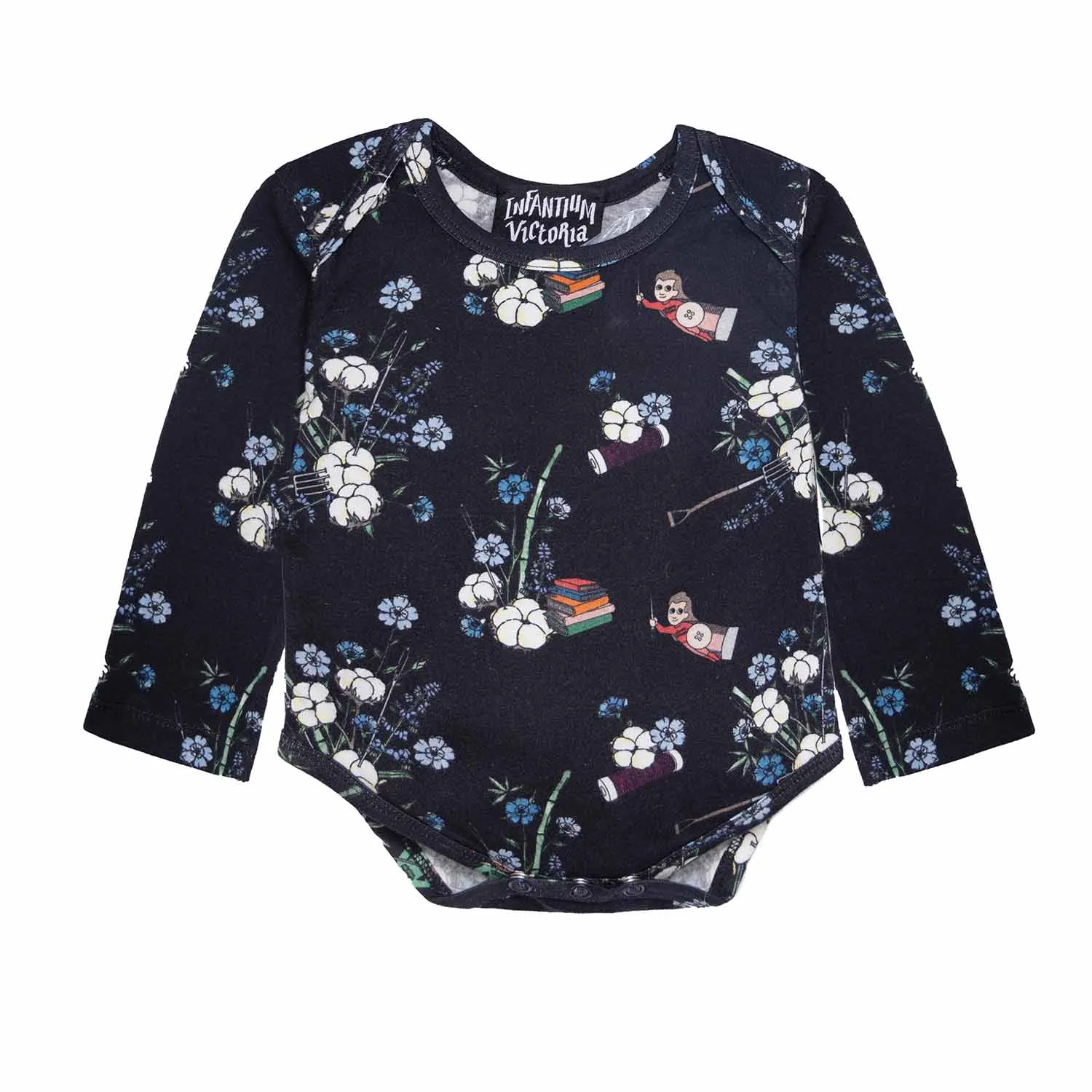 Bloemen Zwarte Baby Onesie