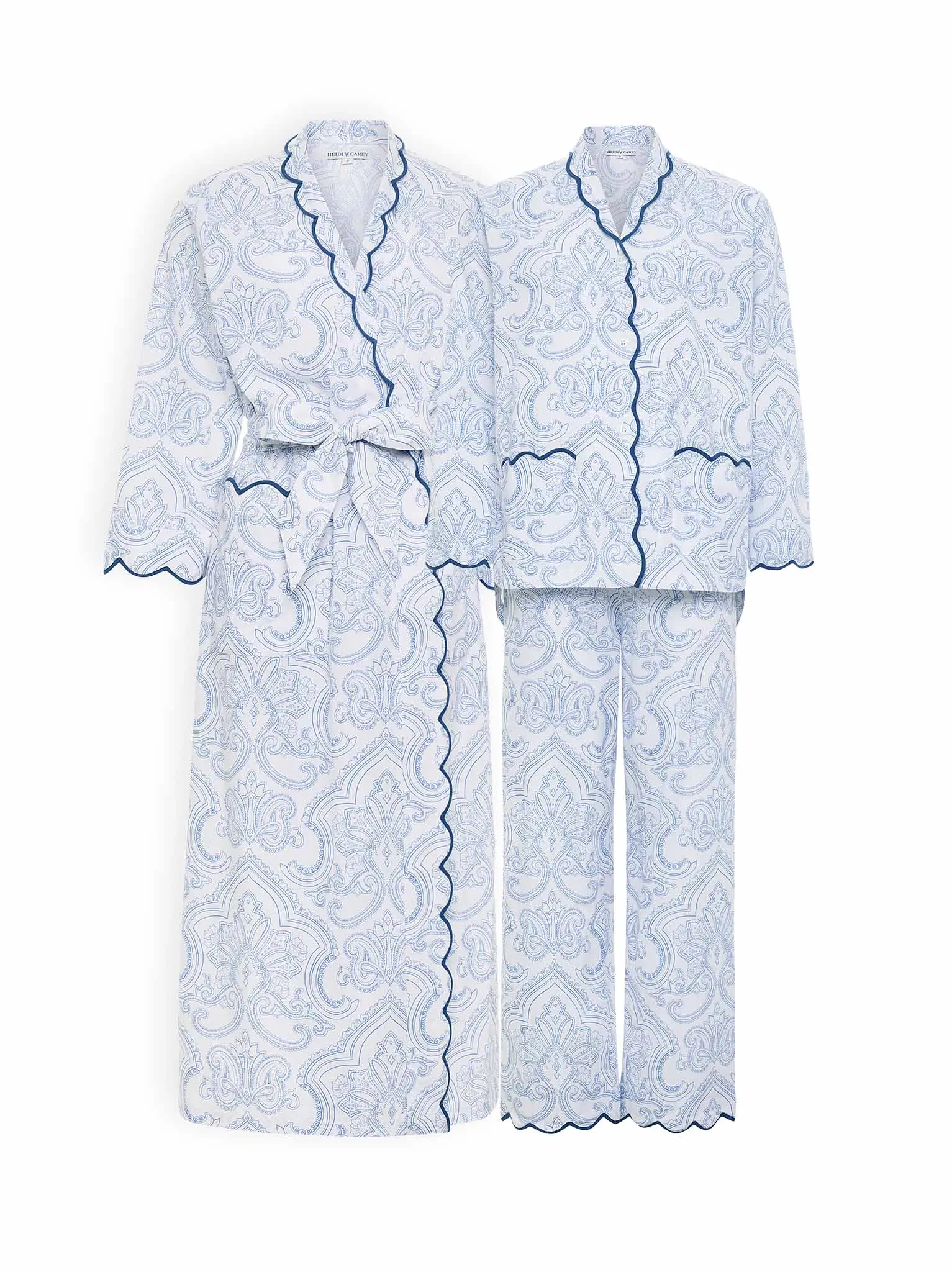 Blue Paisley Bundle: Classic Robe   Pajamas