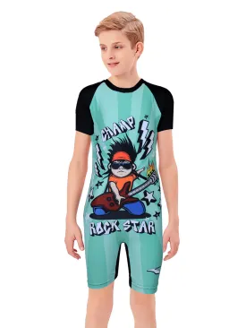 Boys Rockstar Printed Elastostretch Swimsuit