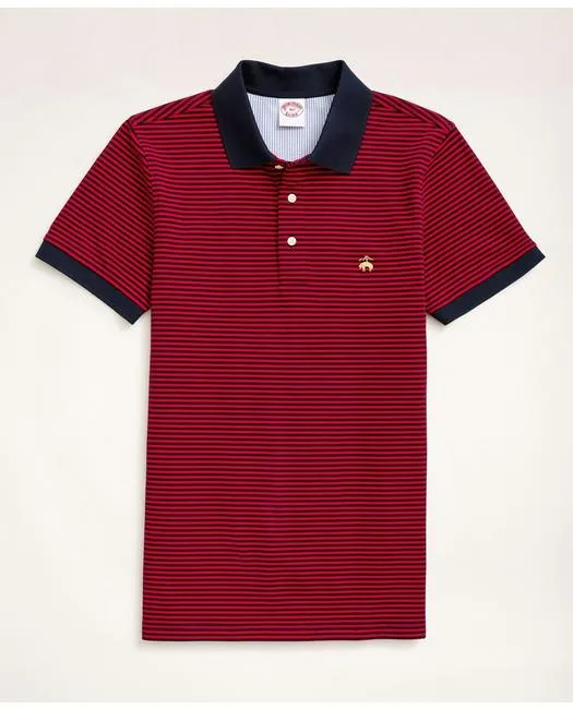 Brooks Brothers Men's Golden Fleece Big & Tall Feeder Stripe Polo Shirt Red