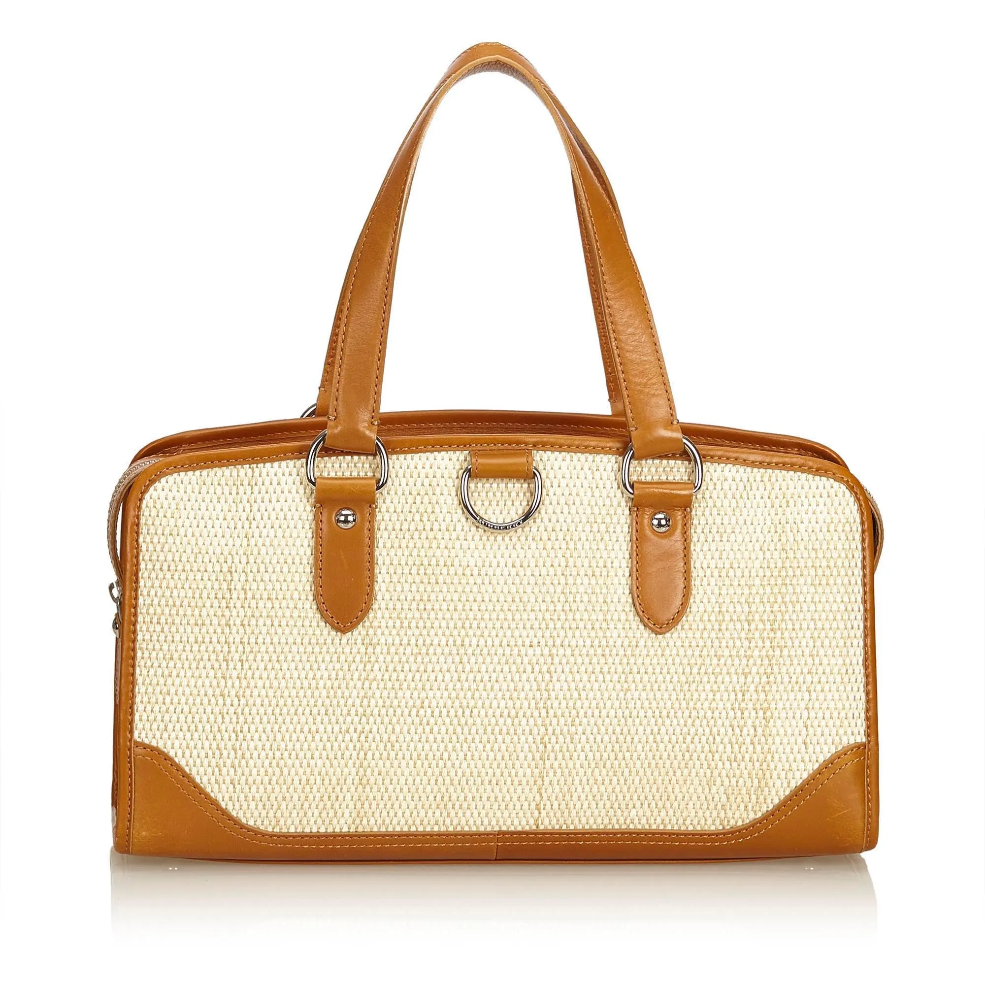 Burberry Brown Beige Straw Natural Material Handbag United Kingdom