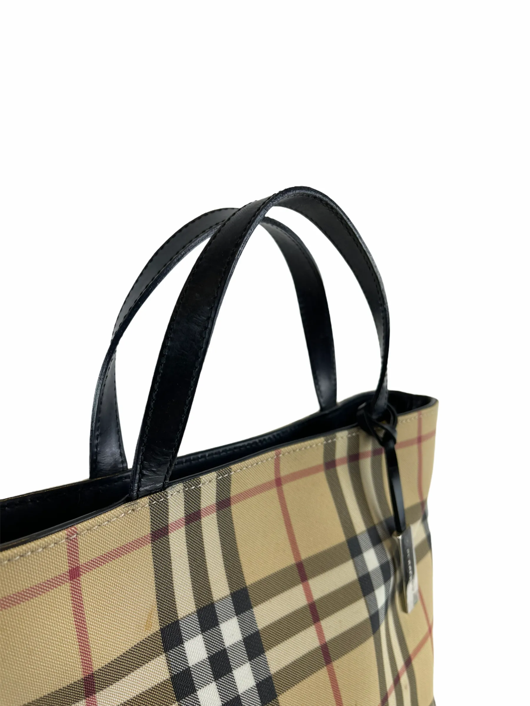 Burberry Larger Black Leather & Classic Nova Check Tote - As seen on Instagram 28/03/21