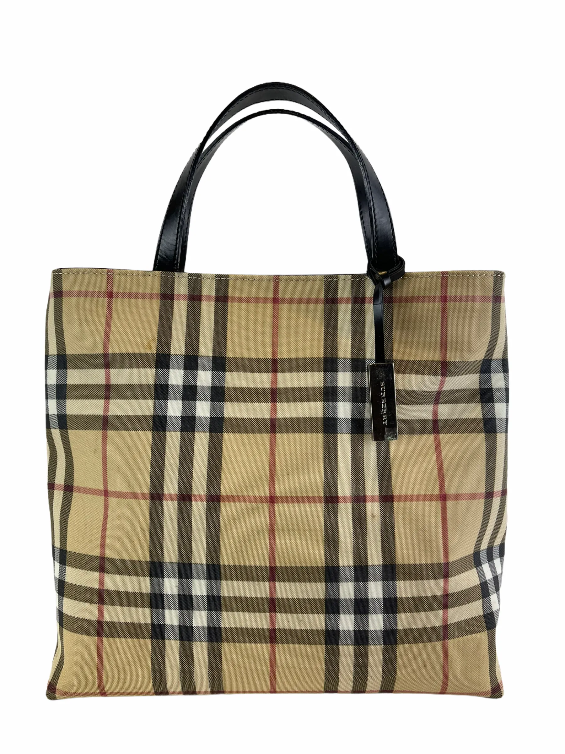 Burberry Larger Black Leather & Classic Nova Check Tote - As seen on Instagram 28/03/21