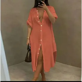 Casual Single Breasted Full Sleeve Dress