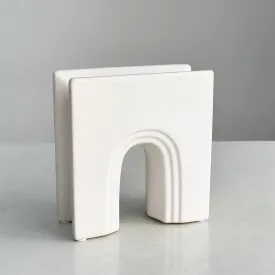 Ceramic Square Arch White Vase