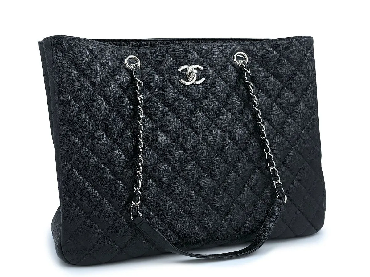 Chanel Black Caviar Classic CC Large Timeless Tote Bag SHW