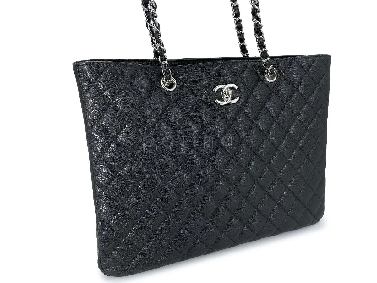 Chanel Black Caviar Classic CC Large Timeless Tote Bag SHW