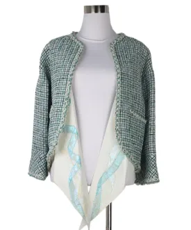 Chanel Green & Blue Tweed Jacket sz 6