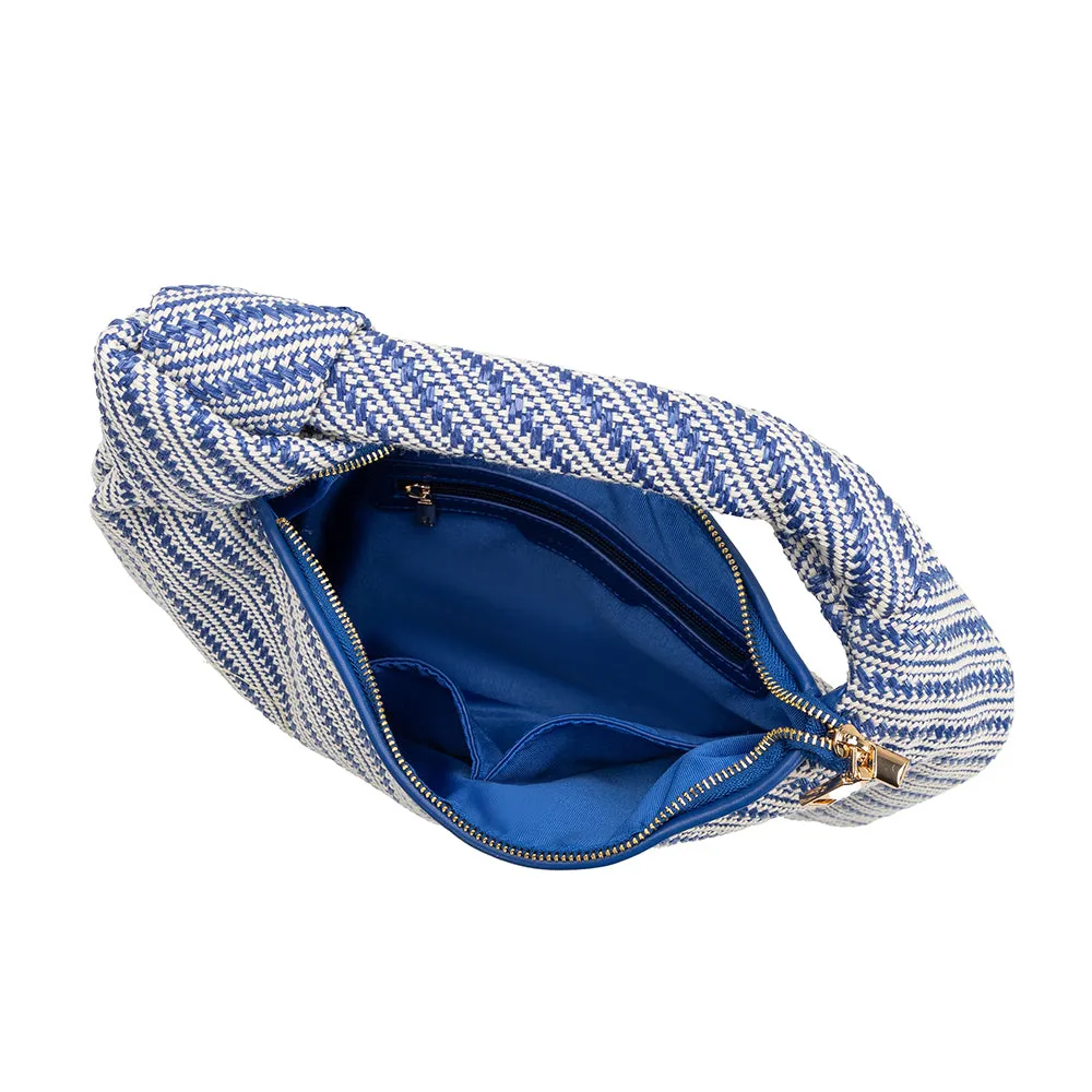 Cher Blue Raffia Large Shoulder Bag - FINAL SALE