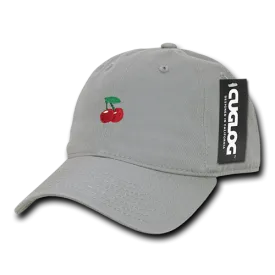 Cherry Cherries Baseball Cap Dad Hat, Grey