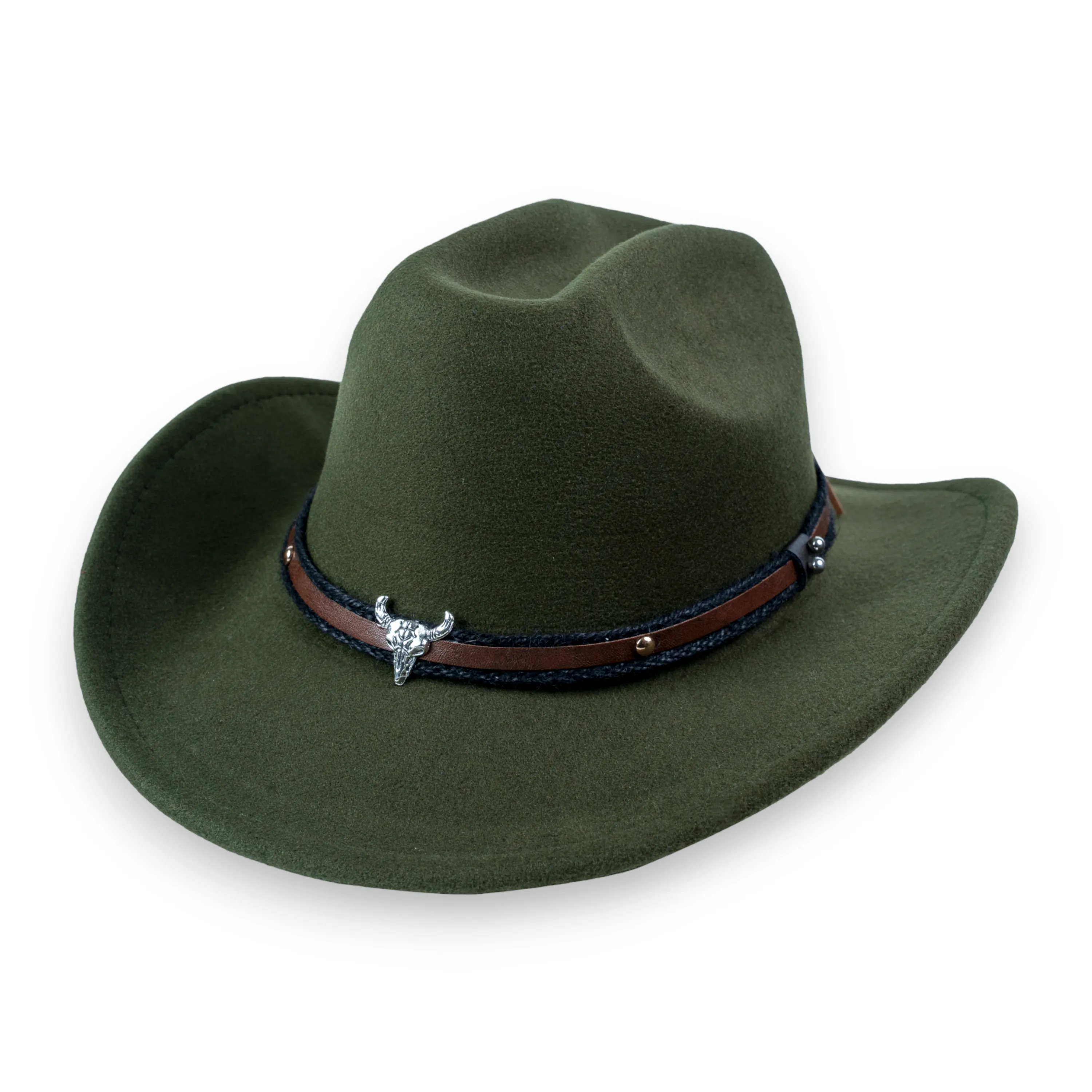 Chokore American Cowhead Cowboy Hat (Forest Green)