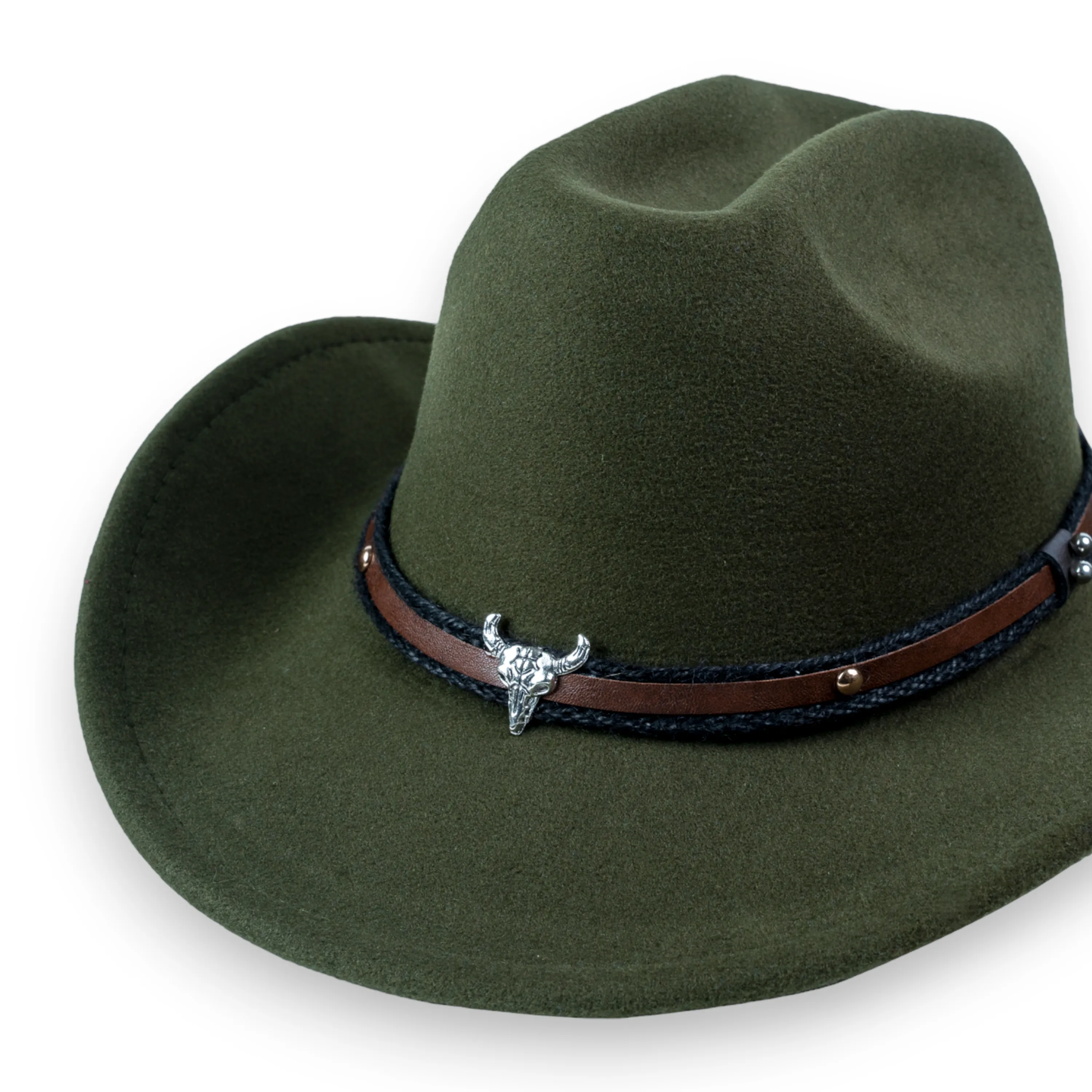 Chokore American Cowhead Cowboy Hat (Forest Green)